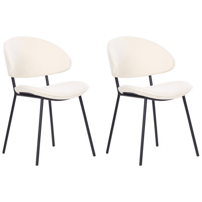 Set of 2 Dining Chairs KIANA Cream