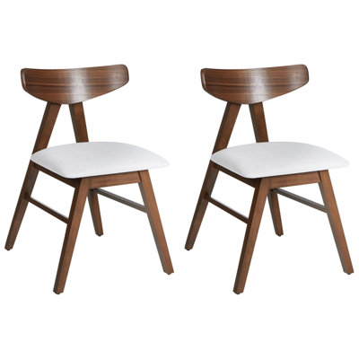 Set of 2 Dining Chairs LACOTA Wood Dark Brown/ Grey