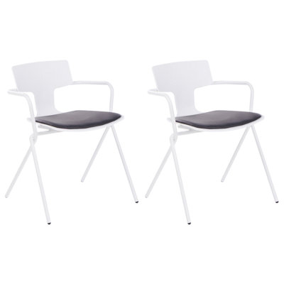 Set of 2 Dining Chairs MANSON Black/ White