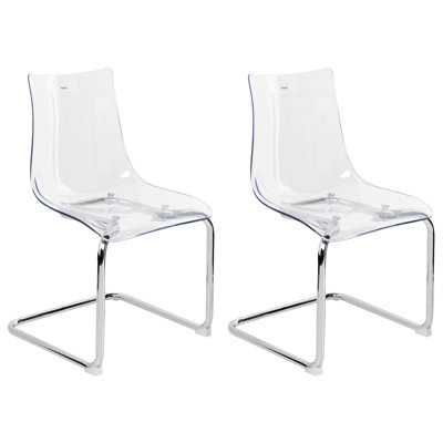 Set of 2 Dining Chairs MARSHALL Transparent