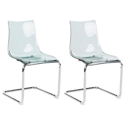 Set of 2 Dining Chairs MARSHALL Transparent