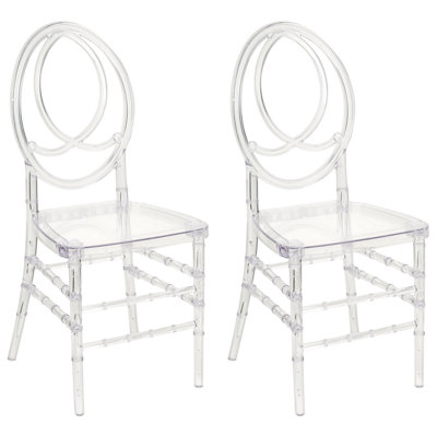 Set of 2 Dining Chairs MIDWAY Transparent
