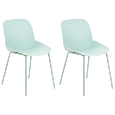 Set of 2 Dining Chairs MILACA Mint Green