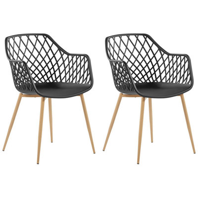 Set of 2 Dining Chairs NASHUA Black