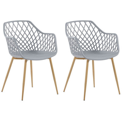 Set of 2 Dining Chairs NASHUA Light Grey