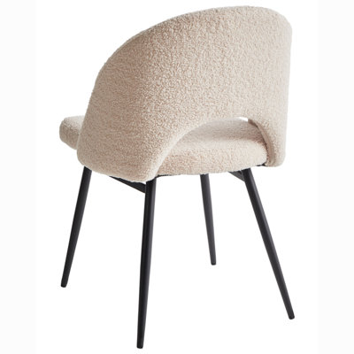 Set of 2 Dining Chairs ONAGA Boucle Beige