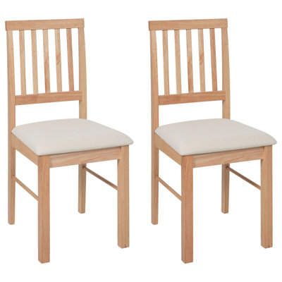 Set of 2 Dining Chairs ORONO Wood Light Brown