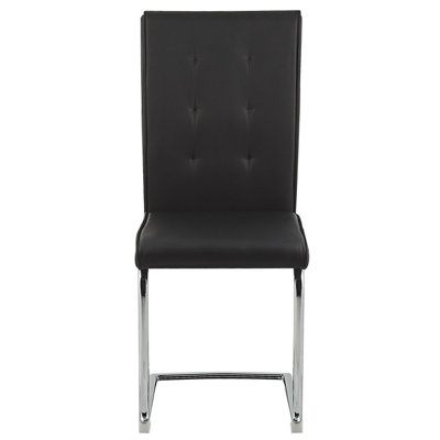 Set of 2 Dining Chairs ROVARD Faux Leather Black