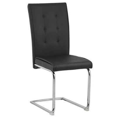 Set of 2 Dining Chairs ROVARD Faux Leather Black