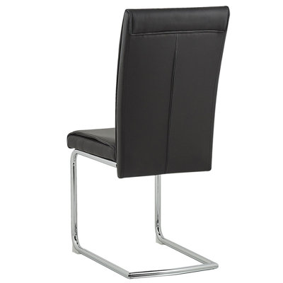 Set of 2 Dining Chairs ROVARD Faux Leather Black