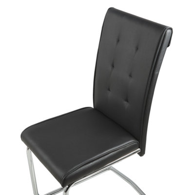Set of 2 Dining Chairs ROVARD Faux Leather Black
