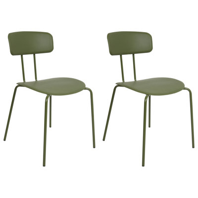 Set of 2 Dining Chairs SIBLEY Green