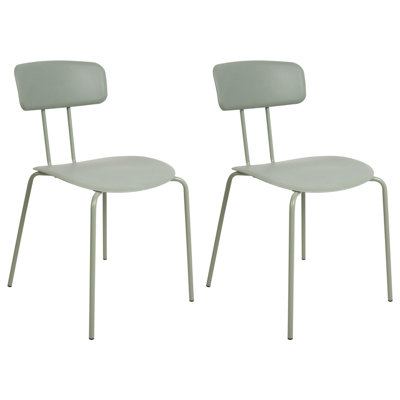 Set of 2 Dining Chairs SIBLEY Light Green
