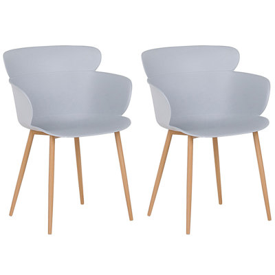 Set of 2 Dining Chairs SUMKLEY Light Grey