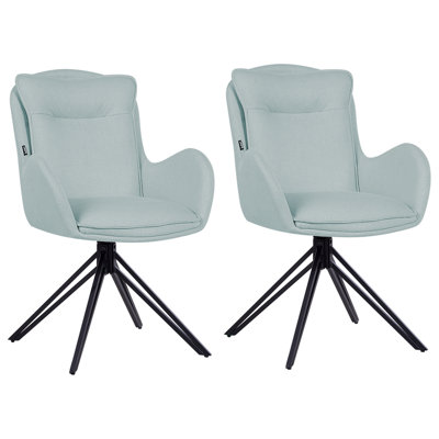 Set of 2 Dining Chairs Swivel AVELAR Mint Green