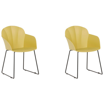Set of 2 Dining Chairs SYLVA Yellow