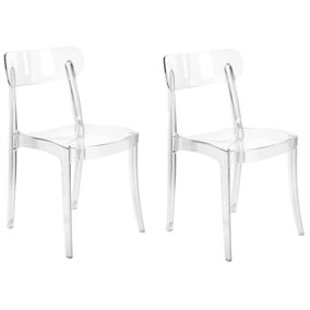 Set of 2 Dining Chairs Transparent COVINGTON