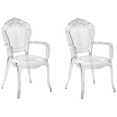 Set of 2 Dining Chairs VERMONT Transparent