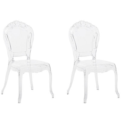 Set of 2 Dining Chairs VERMONT Transparent
