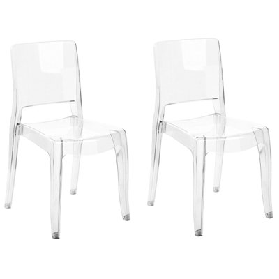 Set of 2 Dining Chairs WESTBRIDGE Transparent