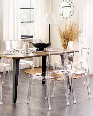 Set of 2 Dining Chairs WESTBRIDGE Transparent