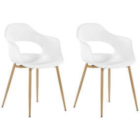 Set of 2 Dining Chairs White UTICA