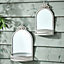 Set of 2 Distressed Effect Vintage Style White Hallway Bedroom Living Room Mirror Shelving Wall Mounted Framed Mirrors