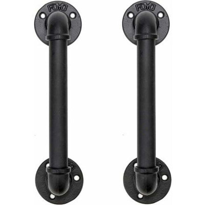 Set of 2 Door Pull Handle Grab Bar Barn Door Handles Antique Rustic ...