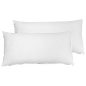 Set of 2 Duck Feathers and Down Bed Low Profile Pillows 40 x 80 cm VIHREN