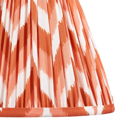 Set of 2 Elegant Handcrafted Apricot Orange Tapered Lamp Shades with Unique Zigzag Pattern