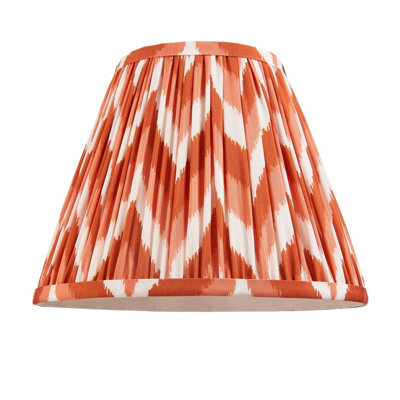 Set of 2 Elegant Handcrafted Apricot Orange Tapered Lamp Shades with Unique Zigzag Pattern