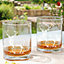 Set of 2 Etched Stag Drinking Wine Whiskey Tumbler Glasses