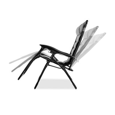 Set of Extra Wide Luxury Gravity Garden Sun Lounger Relaxer Chair