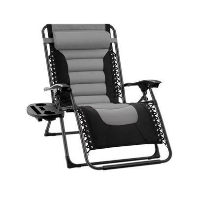 Set of Extra Wide Luxury Gravity Garden Sun Lounger Relaxer Chair