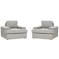 Set of 2 Fabric Armchairs Light Grey ALLA