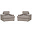 Set of 2 Fabric Armchairs Taupe ALLA