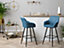 Set of 2 Fabric Bar Chairs Blue DARIEN