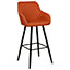 Set of 2 Fabric Bar Chairs Light Orange DARIEN