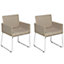 Set of 2 Fabric Dining Chairs Beige GOMEZ