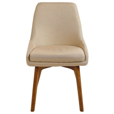 Set of 2 Fabric Dining Chairs Beige MELFORT