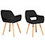 Set of 2 Fabric Dining Chairs Black CHICAGO