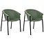 Set of 2 Fabric Dining Chairs Green AMES