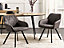 Set of 2 Fabric Dining Chairs Grey MONEE