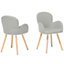 Set of 2 Fabric Dining Chairs Light Grey BROOKVILLE