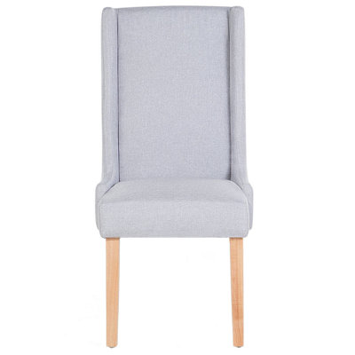 Set of 2 Fabric Dining Chairs Light Grey CHAMBERS