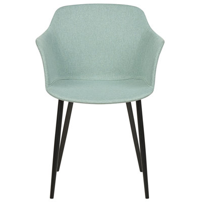 Set of 2 Fabric Dining Chairs Mint Green ELIM