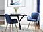 Set of 2 Fabric Dining Chairs Navy Blue BROOKVILLE