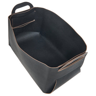 Set of 2 Faux Leather Baskets Black NUZI