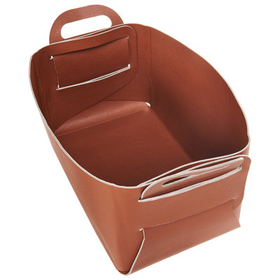 Set of 2 Faux Leather Baskets Brown NUZI