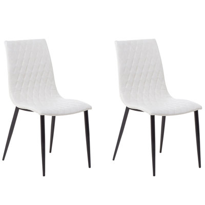 Set of 2 Faux Leather Dining Chair Cream MONTANA